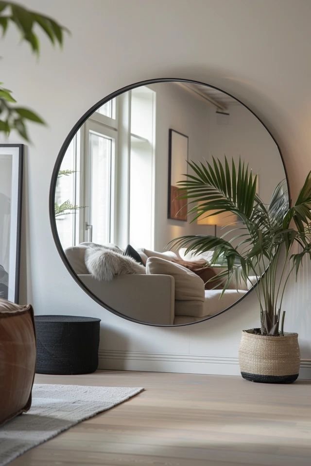 Premium Full-Length Mirrors Rock Solid Home Circular Mirror-Living room Bedroom 2