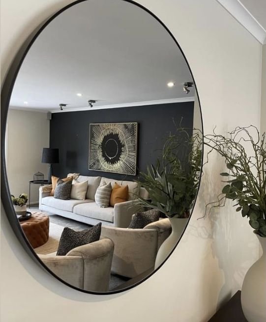 Premium Full-Length Mirrors Rock Solid Home Circular Mirror-Living room Bedroom 5