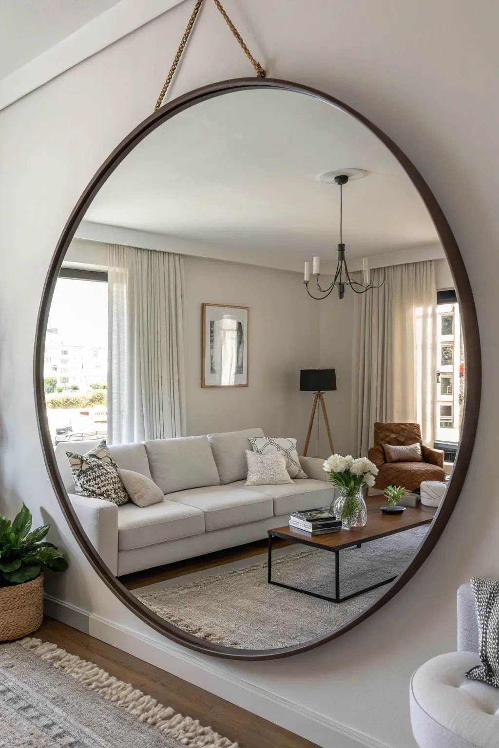 Premium Full-Length Mirrors Rock Solid Home Circular Mirror-Living room Bedroom
