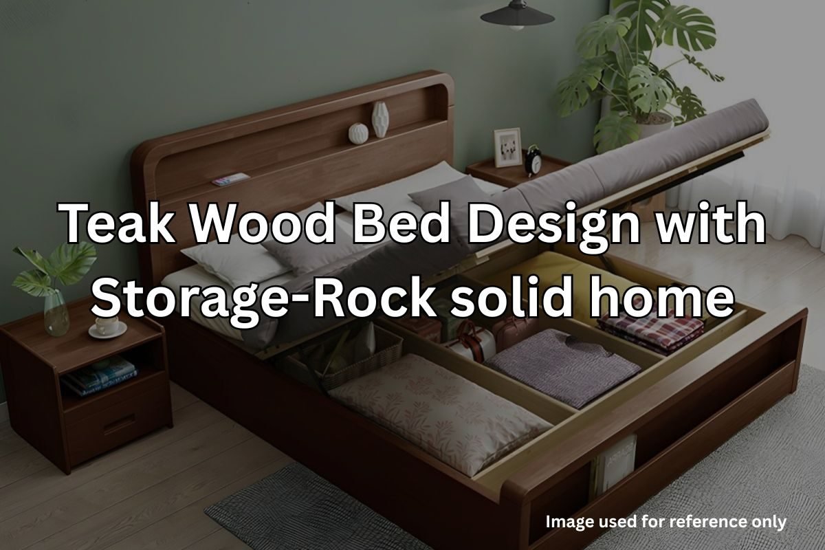 Teak Wood Bed Design with Storage-Rock solid home (1)